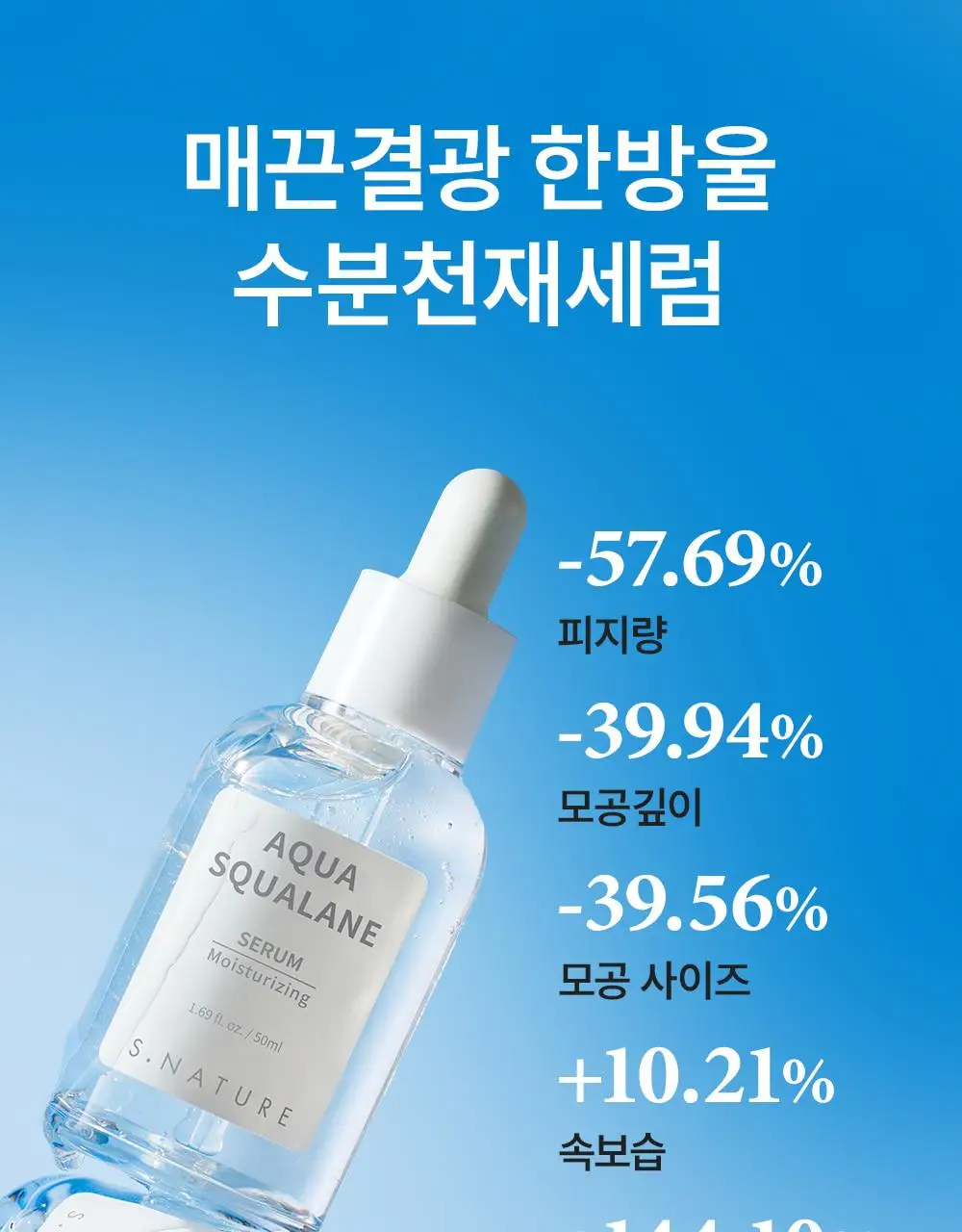 [썸머기프트/1등 화잘먹물먹세럼] 에스네이처 아쿠아 스쿠알란 세럼 50ml 기획(+50ml 리필+수분크림 10ml) 상세페이지 8